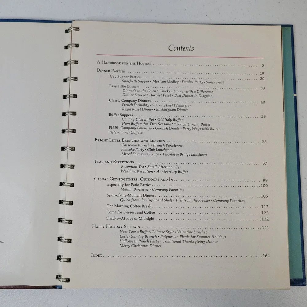 Betty Crocker Hostess Cookbook 1972 Fifth Printing Spiral‎ Hardcover